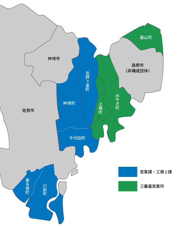 営業エリアの地図